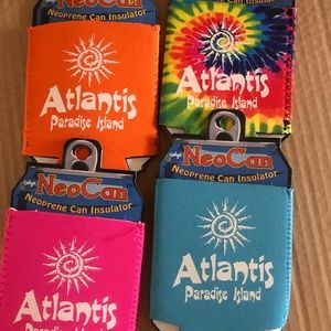 SET OF 4 ATLANTIS PARADISE ILAND PARADISE ISLAND CAN KOOZIS HUGGIES -BRAND NEW